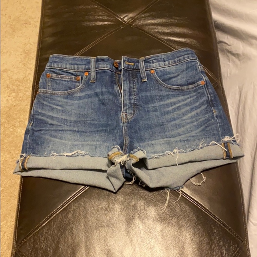 Madewell high rise jean shorts